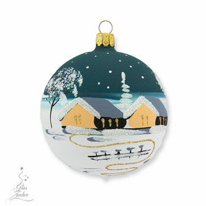 Christmas ornament "Village in Woods" - handmade in Germany - small