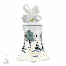 Christmas bell ornament - 4" in height - half painted