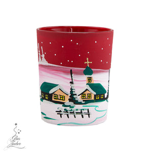 Hand painted glass candleholder - made by Glaszauber