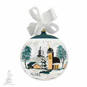Glass Christmas Ornament - "Clear Sky in Alps" - medium sized