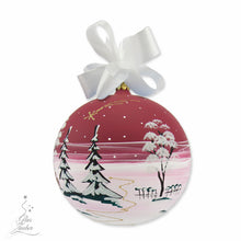 Glass Christmas Ornament - "Village in Alps" - medium sized