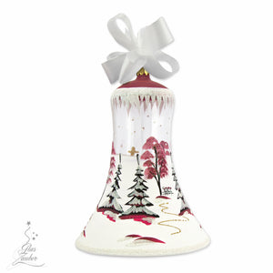 large glass Christmas bell ornament - height 7.1“ - Glaswerks