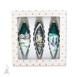 Christmas ornaments „tear drops“ - 3 pieces