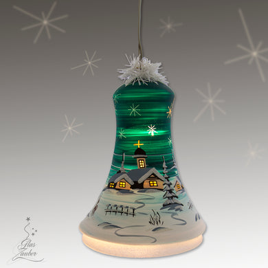 Large illuminated glass bell ornament - 7