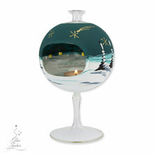 Standing glass candleholder - 4.7“ in diameter - Glaswerks