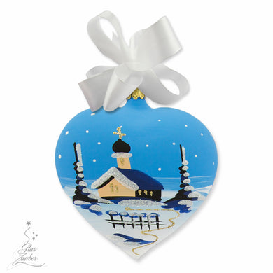 Glass Christmas heart ornament - 4
