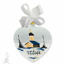 Glass Christmas heart ornament - 4" in height - Glaswerks