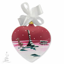 Glass Christmas heart ornament - 4" in height - Glaswerks