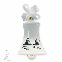 Christmas ornament bell - handblown hand painted - small