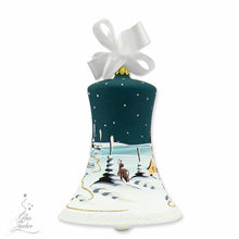 Glass Christmas bell ornament - 4" in height - Glaswerks